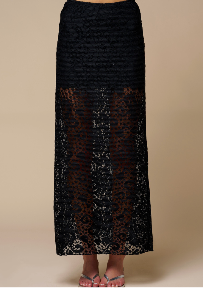 Sheer Lace Maxi Skirt